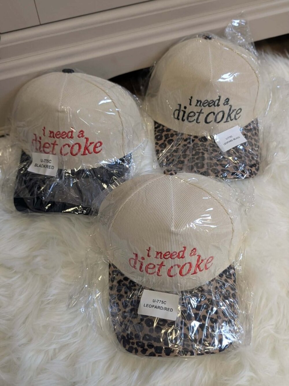 I Need A Diet Coke Two-tone Corduroy Cap - Picture 8 of 8